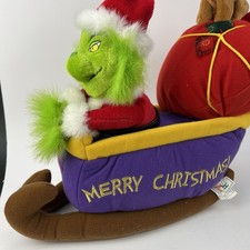 Dr. Seuss How The Grinch Stole Christmas Animated Musical Plush Sleigh Sled Max
