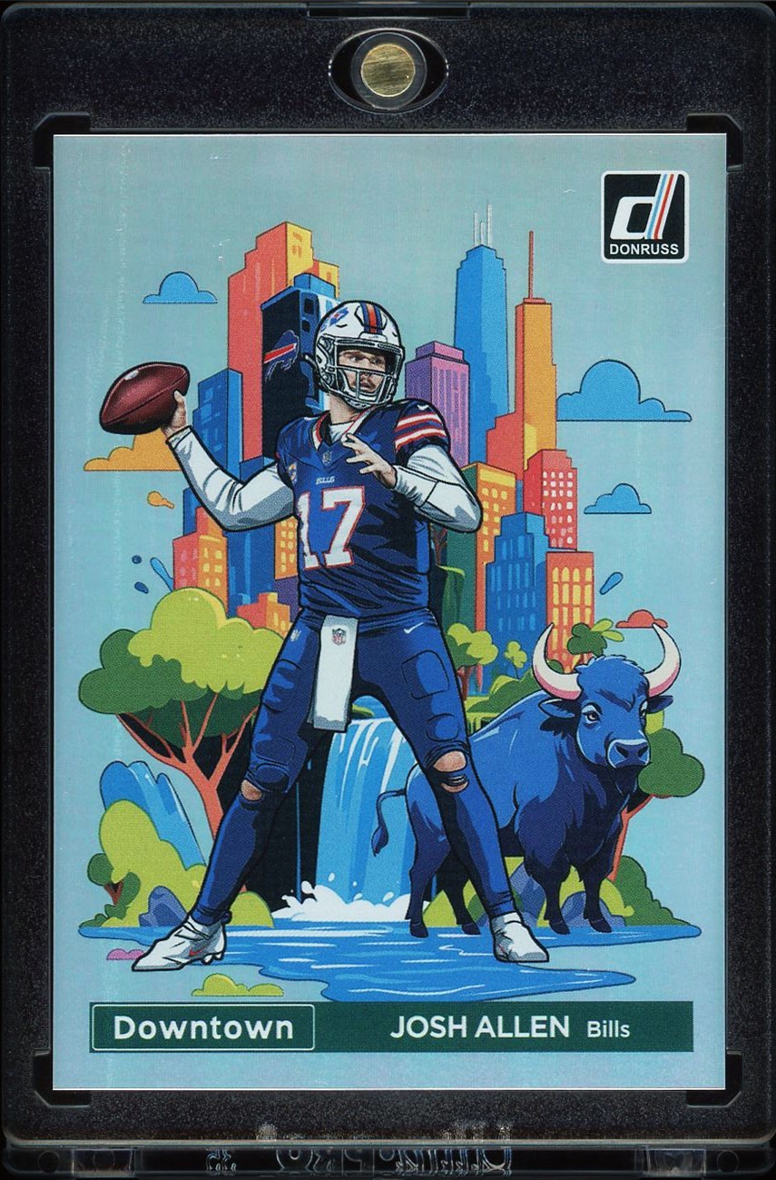 Josh Allen 2024 Panini Donruss #2 Downtown Case Hit SSP Bills