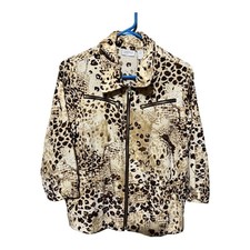 Chico  s Zenergy animal print zip front top blazer jacket size 1