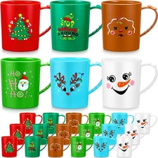 Suclain 24 Pcs Christmas Plastic Mugs 15 oz As the picture shown 