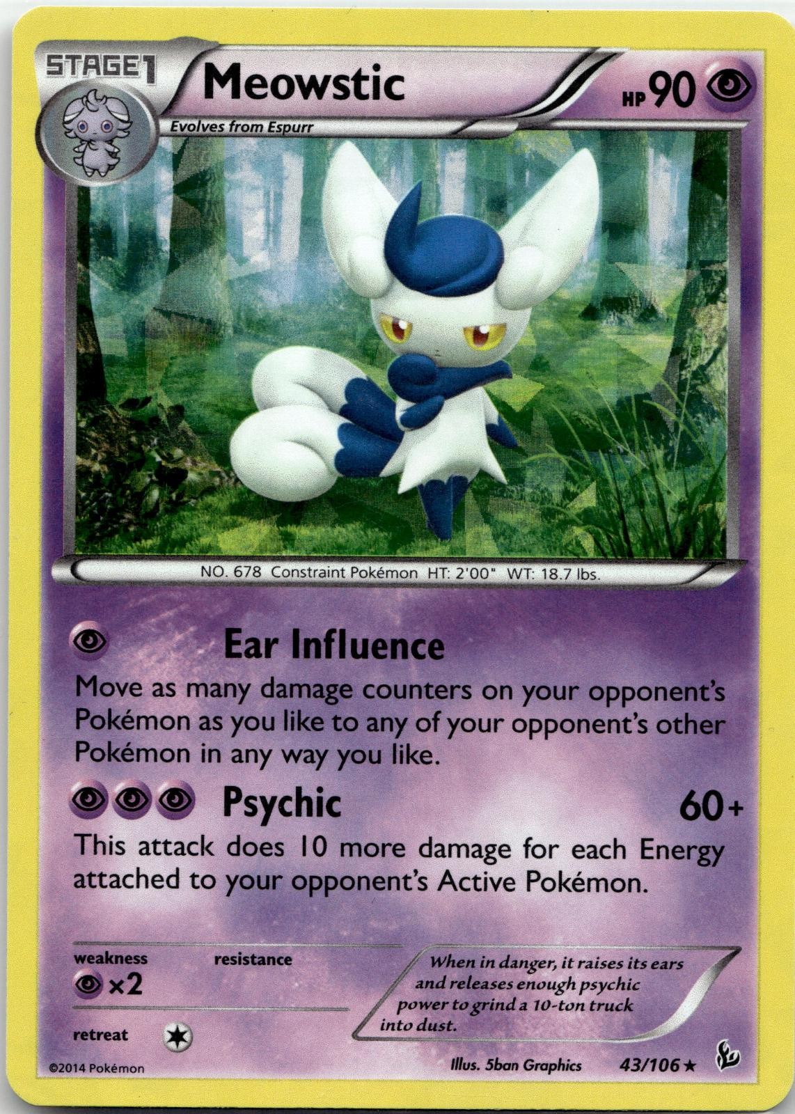 Meowstic (XY Flashfire) 43/106 Cracked Ice Holo Deck Exclusives Pokemon EN LP