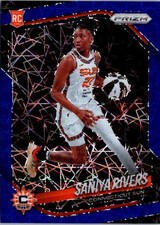2025 Panini Prizm WNBA #131 Saniya Rivers Blue Velocity Prizms