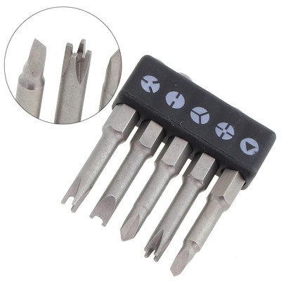 5pcs Special-shaped Screwdriver Set U Y Shape Triangle 50mm Screwdriver Bits