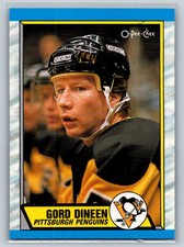 1989-90 O-Pee-Chee #256 Gord Dineen Pittsburgh Penguins Rookie Hockey Card