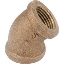 Anderson Metals 3/8 In. 45 Deg. Red Brass Elbow 1/8 Bend 738107-06 Anderson