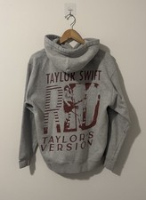 Taylor Swift RED Taylors Version Hoodie Mens M Gray Official Merch