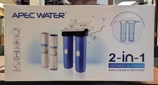 APEC 20" Big Blue 2 Stage Whole House Water Filter System Sediment and Carbon