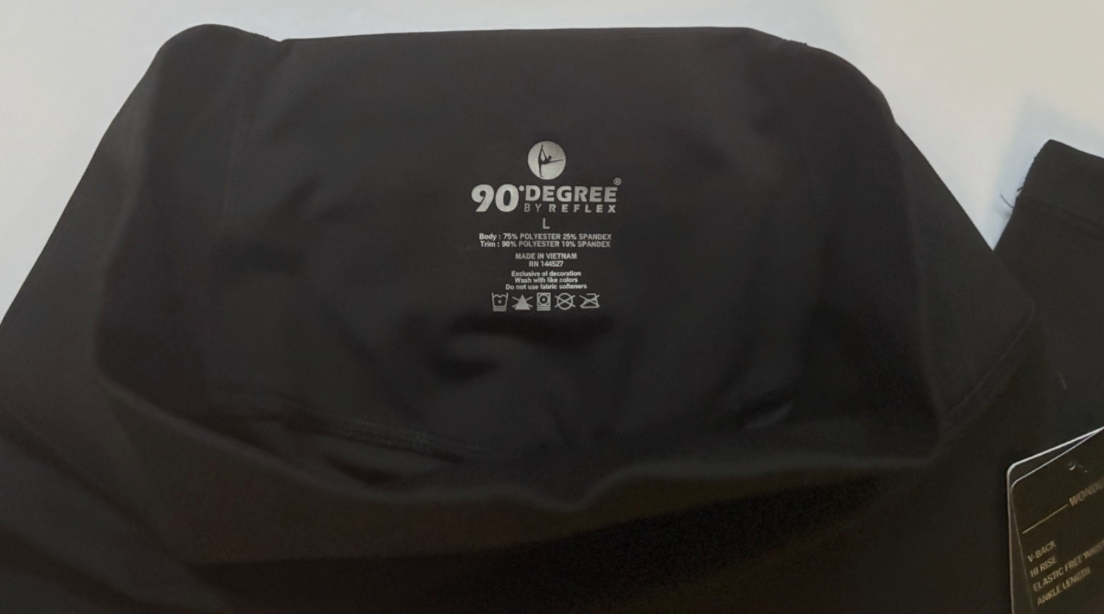 90 Degree By Reflex Wonderlink Hi Rise Ankle Leggings Supportive Black Sz L NEW