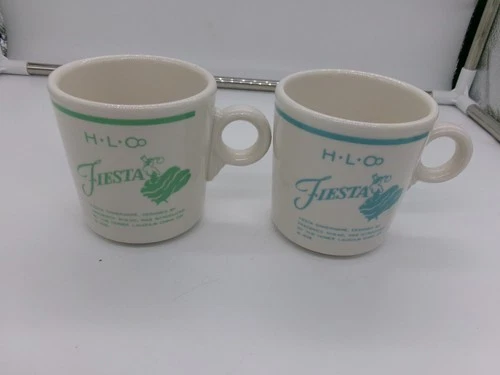 Fiesta 50th 1986 Anniversary Commemorative Mug's Dancing Lady Blue Turquoise