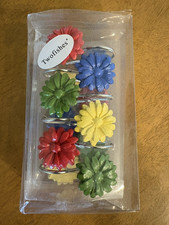 Flower Daisy Shower Curtain Hooks Red Green Yellow Blue NEW 12 pack