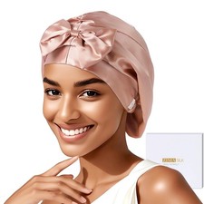 22 Momme Adjustable 100 Pure Mulberry Silk Bonnet for Sleeping Women, Double...