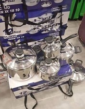 BATTERIA DI PENTOLE BAVARIA 12 PEZZI IN ACCIAIO INOX 18/10