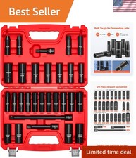 12 Drive Impact Socket Set 29-piece Deep Sockets Standard Sae 38 To 1 Inc...