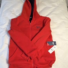 Reebok Boys L Vector Red Full Zip Hoodie Sweatshirt Q0394RB8 Fleece Logo Hooded