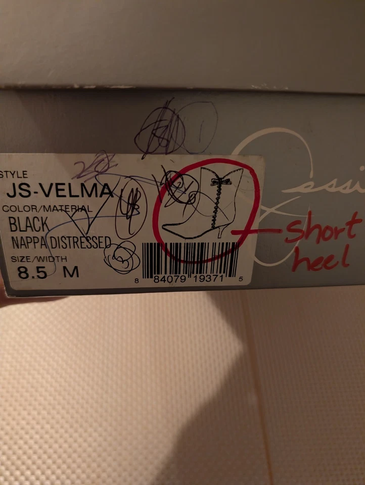 Jessica Simpson Ankle BLACK BOOTS Velma Nappa Distressed Zip Booties Size 8.5 - Image 4 of 4