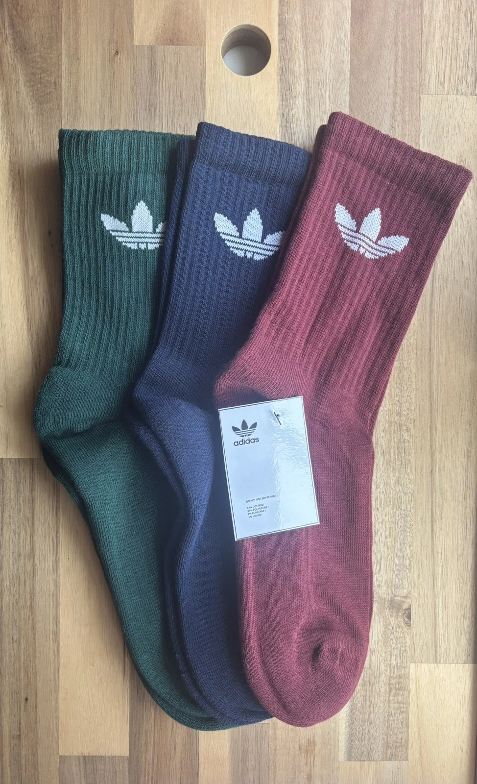 Adidas originals Crew Socks medium 5-9 Uk men woman gift blue green burgundy