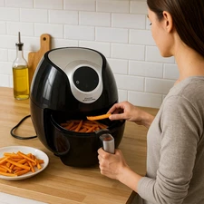 Power AirFryer XL Fortex -5.3 Qt Black with Recipe Books