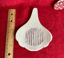Handmade Pottery Garlic or Ginger Grater Shaped Like A Garlic Clove