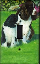 English Springer Spaniel Single Toggle Light Switch Wall Plate, handmade in USA