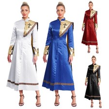 Women's Church Clergy Dress Adult Jumpsuits Minister Outfits Festival Cross