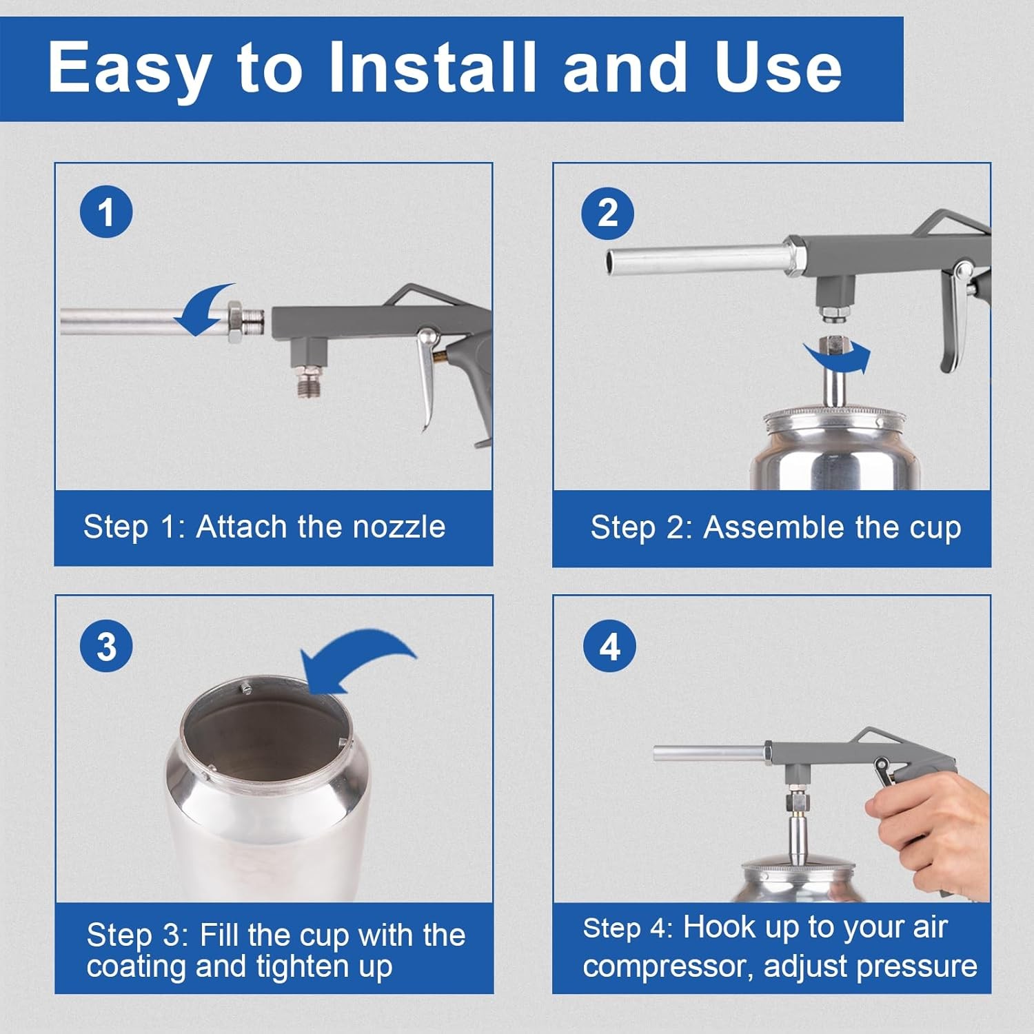 Feikenee Undercoating Spray Gun – Air Paint Gun for Truck Bed & Rubber