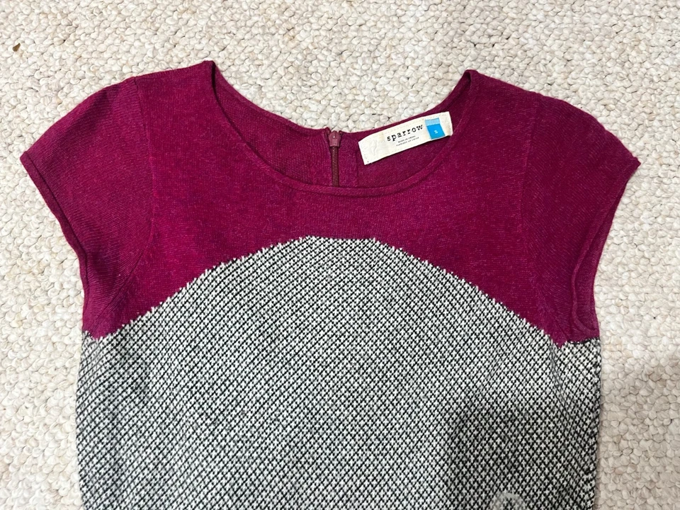 CUTE! Anthropologie Sparrow SMALL Serena Peplum Sweater Dress - Image 2 of 3