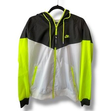 Nike Sportswear Windrunner Full Zip Jacket Mens L Neon Green White Hooded NWT