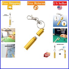 Metal Pool Cue Tip Tool with Keychain, Shaper, Scuffer, Aerator