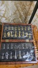 Chess Set Within Box 16 Pieces Gold 16 Sillver Preowned Complete Chess Set — photo 1