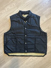 Vintage Swingster Puffer Vest Black Quilted Insulated USA Made Men’s XL 