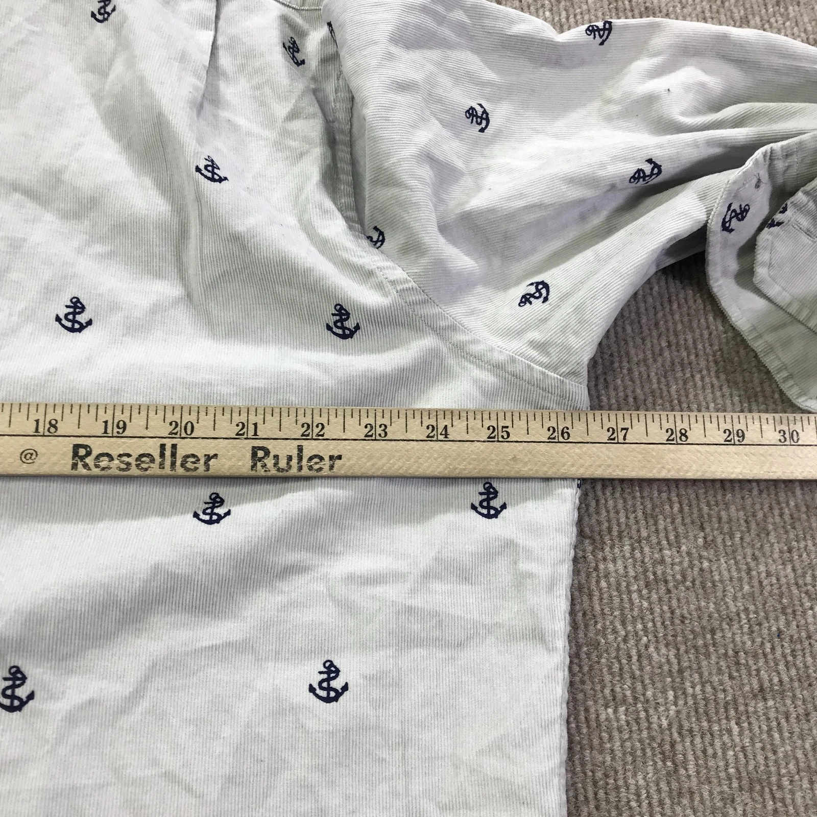 Nautica Shirt Mens 2XL Grey Classic Fit Anchor Print Button Front Nautical - product detail image 12
