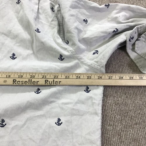 Nautica Shirt Mens 2XL Grey Classic Fit Anchor Print Button Front Nautical image 12