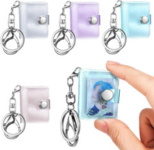 Crtiin 4 Pack 1 Inch Mini Small Photo Album 16 Pockets Photo Storage with Keycha