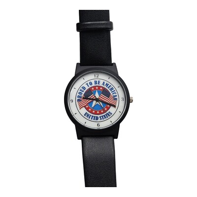 United States Proud To Be American Flag Watch Mens 40mm New Old Stock 