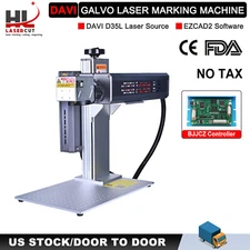 DAVI 35W CO2 Galvo Laser Marking Engraver Machine with Rotary Axis and Honeycomb