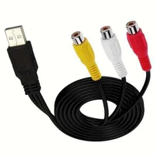 USB Male to 3 RCA AV Audio Video 5FT Cable  Adapter for TV HDTV DVD 1080P US
