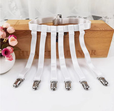 Porte jarretelle 6 branches de jarretelles 6 clips métal élastique blanc rétro