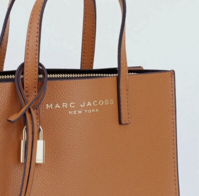 Marc Jacobs Mini Grind Leather Crossbody Tote Bag Satchel Purse