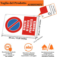 Cartelli Proprietà Privata In Alluminio Riflettente - 2 Pezzi 20x30cm Con Fori Per Esterno/Interno - Foto 4