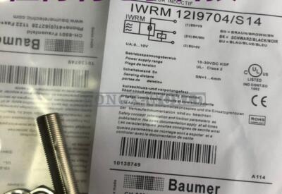 One BAUMER ELECTRIC SENSOR W/   OUTPUT IWRM 12I9704/S14 New #E5
