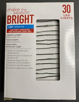 Walgreens 30 LED Indoor Light Set Battery Operated Multicolor