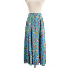 Ralph Lauren Purple Label NWT Midi Skirt Size 4 in Blue/Multi Paisley 100 Silk