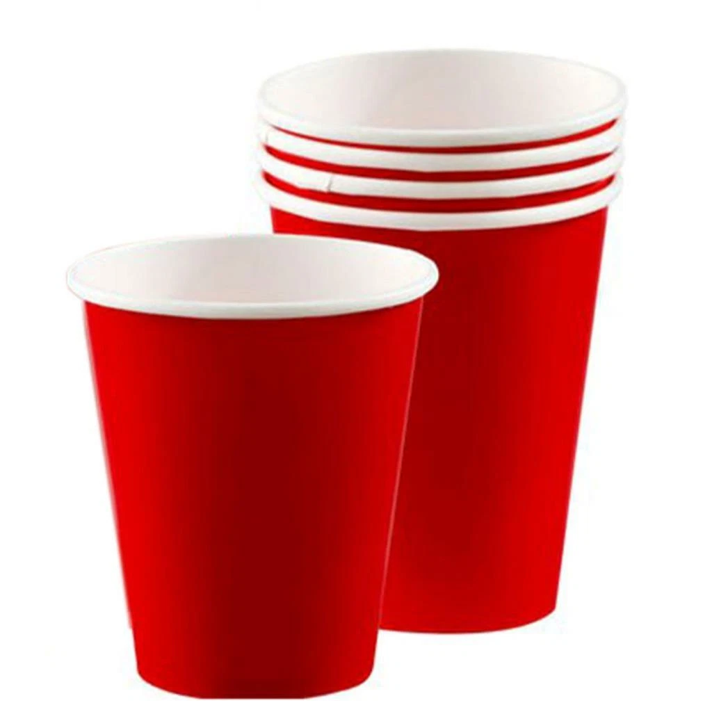 Solid Apple Red Paper Cups Birthday Party Supplies 8 Per Package 9 oz New