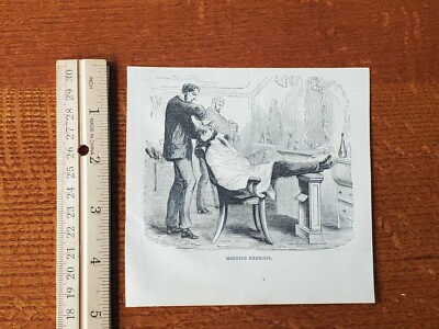 Harper's Weekly 1857 Sketch Print MORNING EXERCISE