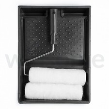 9″ Twin Emulsion Paint Roller Kit with Tray & Spare Refill Sleeve DIY Decoration