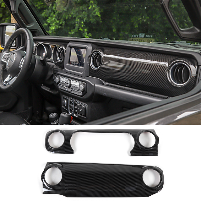 For 2020 Jeep Gladiator Carbon Fiber Dashboard Decorative Panel Cover