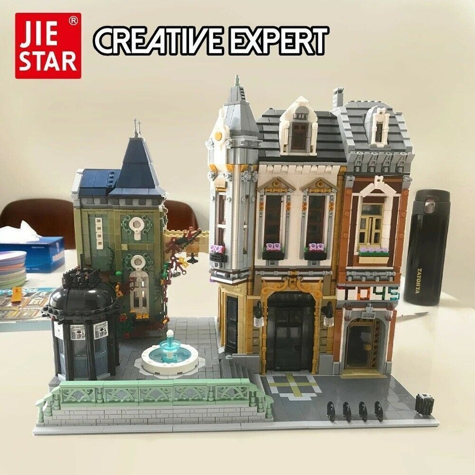City Street MOC Building Blocks Set, Modular Shops DIY Model Bricks Toy ...