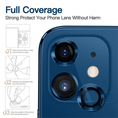 Metal Camera Lens Protector Tempered Glass Metal Ring For iPhone 14 Pro 13 12 15