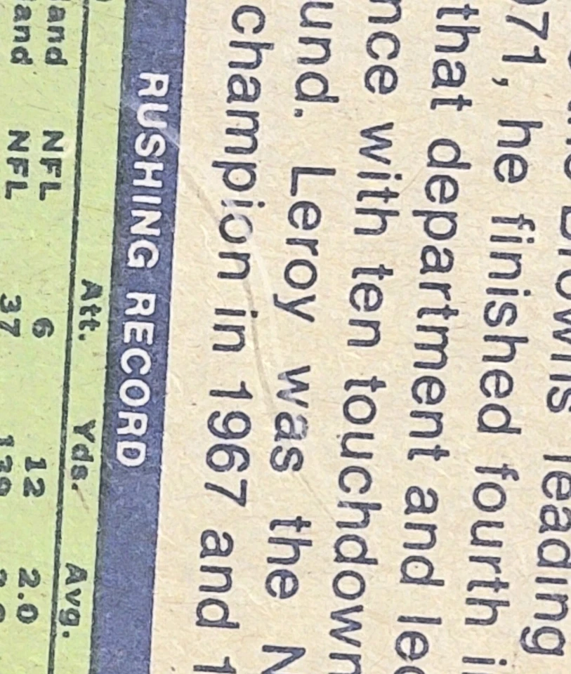 🔥 Leroy Kelly Signed 1972 Topps PSA/DNA Auto Certified! "HOF 1994" RARE! - Image 3 of 3