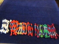 51 Skein Lot DMC Craft Thread Cotton Embroidery Bracelet Red Green Gold Uz12